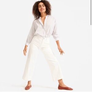 Everlane wide-leg crop pants / bone / size 0